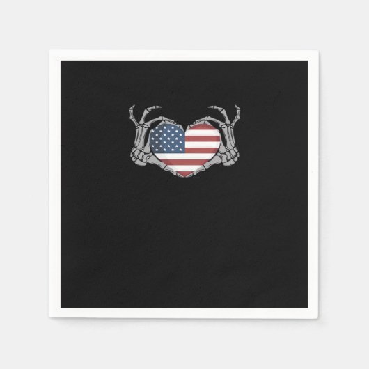 American Flag Heart Fitted Servet (Voorkant)