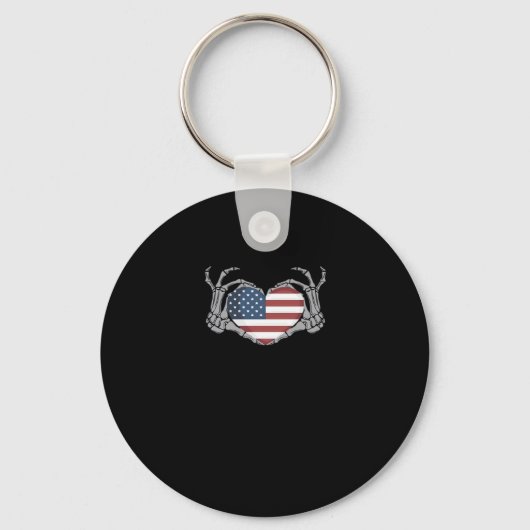 American Flag Heart Fitted Sleutelhanger (Voorkant)