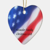 American Flag Heart Gepersonaliseerd Ornament (Links)