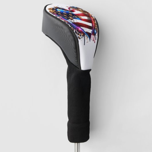 American Flag Heart Golfheadcover (Schuin)