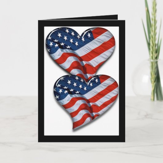 American Flag Heart Kaart (Voorkant)