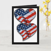 American Flag Heart Kaart (Gele Bloem)