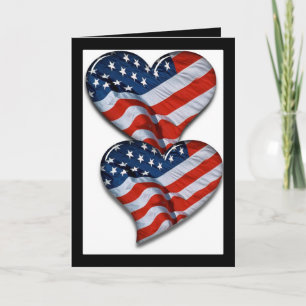 American Flag Heart Kaart