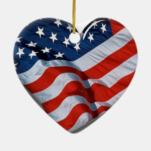 American Flag Heart Keramisch Ornament (Achterkant)
