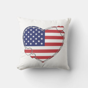 American Flag Heart Kussen