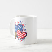 American Flag Heart Leopard Sublimation-64210 Koffiemok (Voorkant links)