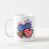 American Flag Heart Leopard Sublimation-64210 Koffiemok (Links)