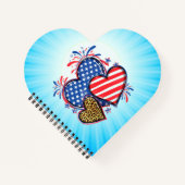 American Flag Heart Leopard Sublimation-64210 Notitieboek (Voorkant)