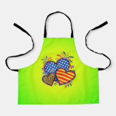 American Flag Heart Leopard Sublimation-64210 Schort (Voorkant)