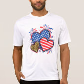 American Flag Heart Leopard Sublimation-64210 T-shirt (Voorkant)