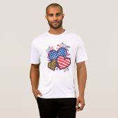 American Flag Heart Leopard Sublimation-64210 T-shirt (Voorkant volledig)