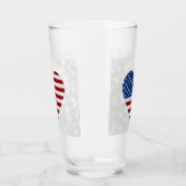 American Flag Heart op 4 juli Glitter Glas (Links)
