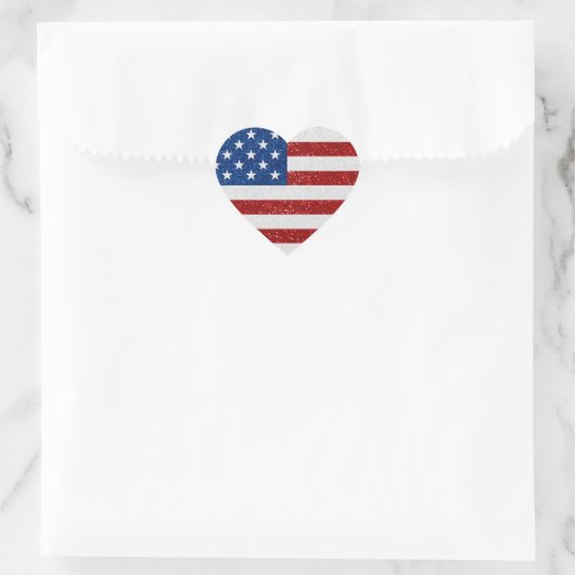 American Flag Heart op 4 juli Glitter Hart Sticker (Tas)