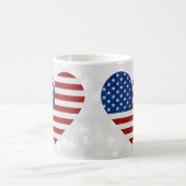 American Flag Heart op 4 juli Glitter Koffiemok (Center)