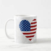 American Flag Heart op 4 juli Glitter Koffiemok (Links)