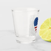 American Flag Heart op 4 juli Glitter Shot Glas (Links)