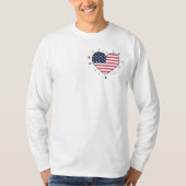 American Flag Heart - Patriotic USA Love Symbol T-shirt (Voorkant)