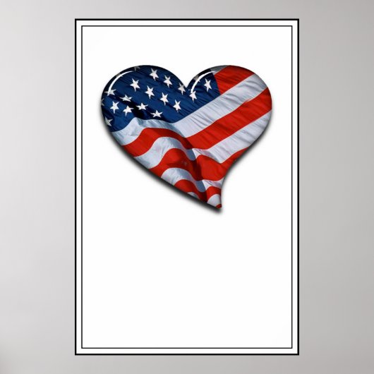 American Flag Heart Poster (Voorkant)