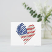 American Flag Heart Red White Blue Cute 4th of jul Feestdagenkaart (Staand voorkant)