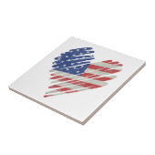 American Flag Heart Red White Blue Cute 4th of jul Tegeltje (Zijkant)