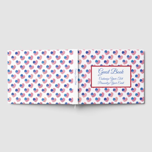 American Flag Heart Red White Blue Patriotic USA Gastenboek (Volledig)