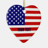 American Flag Heart Shape-kerstversiering Keramisch Ornament (Rechts)