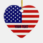 American Flag Heart Shape-kerstversiering Keramisch Ornament (Voorkant)