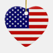 American Flag Heart Shape-kerstversiering Keramisch Ornament (Achterkant)