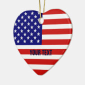 American Flag Heart Shape-kerstversiering Keramisch Ornament (Links)