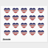 American Flag Heart Sticker (Vel)