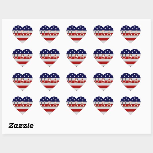 American Flag Heart Sticker (Vel)