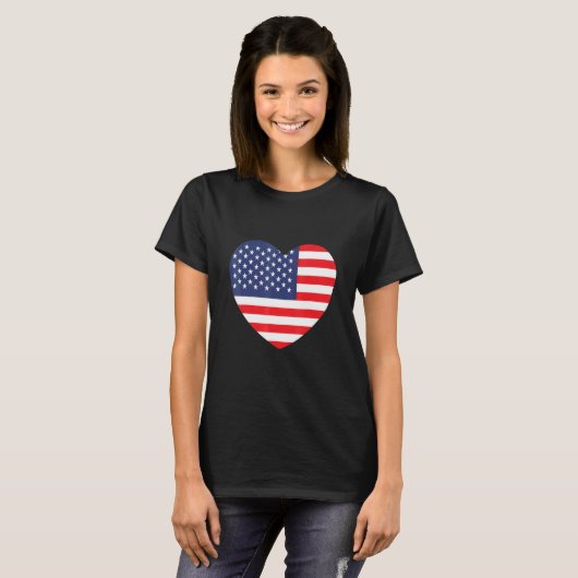American Flag Heart T-shirt (Voorkant volledig)