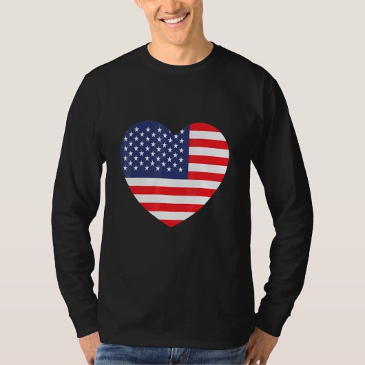 American Flag Heart T-shirt (Voorkant)