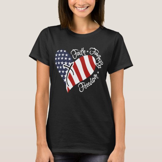 American Flag Heart T-shirt (Voorkant)