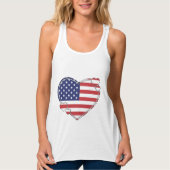 American Flag Heart Tanktop (Voorkant)