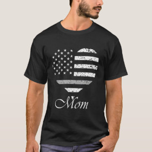 American Flag Heart Trots Correcties Officer Mom T-shirt