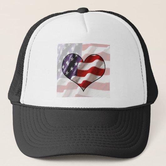 American Flag Heart Trucker Pet (Voorkant)