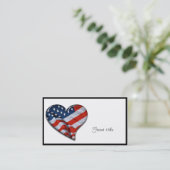 American Flag Heart Visitekaartje (Staand voorkant)