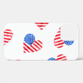 American Flag Hearts Waterverf Naadloos. Case-Mate iPhone Case (Achterkant (horizontaal))