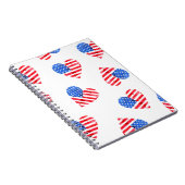 American Flag Hearts Waterverf Naadloos. Notitieboek (Rechterzijde)