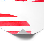 American Flag Hearts Waterverf Naadloos. Poster (Hoek)