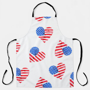 American Flag Hearts Waterverf Naadloos. Schort