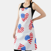 American Flag Hearts Waterverf Naadloos. Schort (Insitu)