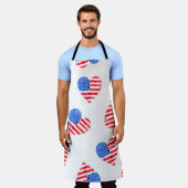 American Flag Hearts Waterverf Naadloos. Schort (Gedragen)