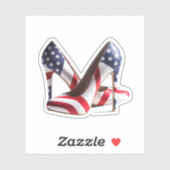 American Flag High Heel Shoes Sticker (Vel)