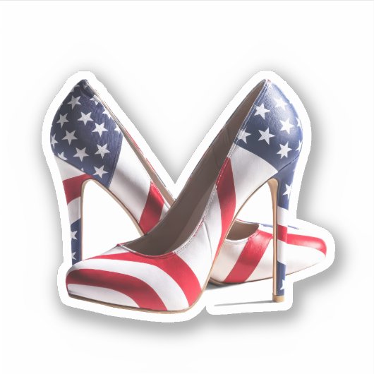 American Flag High Heel Shoes Sticker (Voorkant)