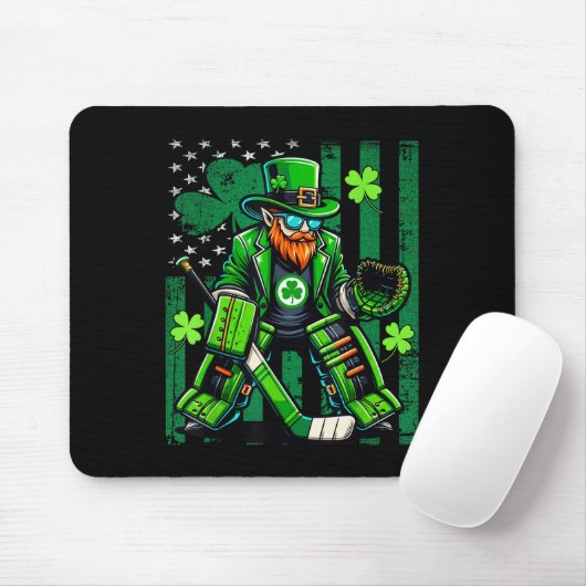 American Flag Hockey Goalie Saint Patrick&#39;s Da Muismat (Met muis)