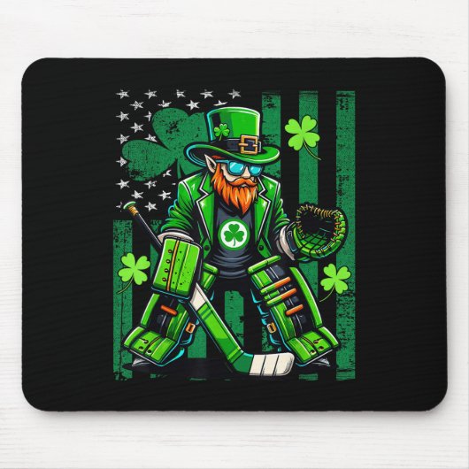 American Flag Hockey Goalie Saint Patrick's Da Muismat (Voorkant)