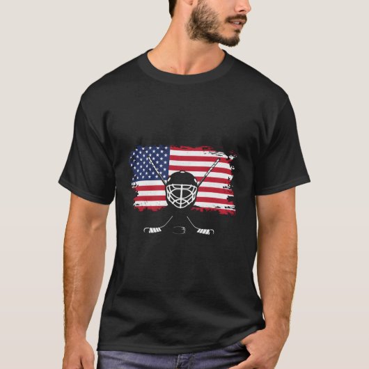 American Flag Hockey Hockey T-shirt (Voorkant)