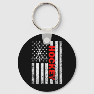 American Flag Hockey USA Patriottisch T-shirt voor Sleutelhanger